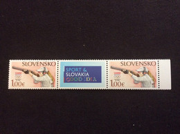 Slovaquie 2016 Yvert 694 ** Paire Avec Vignette Centrale  Jeux Olympiques JO De RIO épreuve De Tir - Unused Stamps