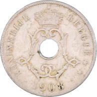 Monnaie, Belgique, 25 Centimes, 1908, TB, Cupro-nickel, KM:63 - 25 Cent