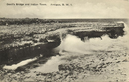 Antigua, B.W.I., Devil's Bridge And Indian Town (1910s) Postcard - Antigua Und Barbuda