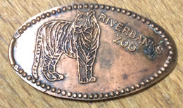 ÉTATS-UNIS USA RIVERBANKS ZOO TIGRE PIÈCE ÉCRASÉE PENNY ELONGATED COIN MEDAILLE TOURISTIQUE MEDALS TOKENS - Monete Allungate (penny Souvenirs)