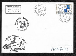 TAAF- L ALBATROS  EN MISSION AUX TAAF SAINT PAUL 17-10-1991 - Lettres & Documents