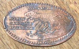 ÉTATS-UNIS USA NORTH CAROLINA AQUARIUMS ALLIGATOR PIÈCE ÉCRASÉE PENNY ELONGATED COIN MEDAILLE TOURISTIQUE MEDALS TOKENS - Souvenirmunten (elongated Coins)