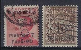 PERFIN / PERFO / LOCHUNG 2 Stamps , 1 X LEVANT / LEVANTE  ITALY OFFICE CONSTANTINOPOLI  ; 2 Scans ! LOT 207 - Non Classés