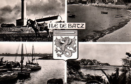 Ile De Batz (Finistère) Multivues Et Blason, Vues De L'Ile, Phare, Port - Edition JOS - Carte N° 1499 - Ile-de-Batz