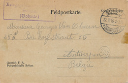 1916 VAN KRIEGSGEFANGENENLAGER SOLTAU - BEWIJS ONTVANGST PAKET - G.VAN OLMEN  BIEKORFSTR ANTWERPEN       2 SCANS - Kriegsgefangenschaft