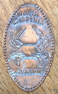 ÉTATS-UNIS USA NORTH CAROLINA AQUARIUMS CRABE PIÈCE ÉCRASÉE PENNY ELONGATED COIN MEDAILLE TOURISTIQUE MEDALS TOKENS - Elongated Coins