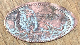 ÉTATS-UNIS USA RIVERBANKS ZOO COLUMBIA SC LION PIÈCE ÉCRASÉE PENNY ELONGATED COIN MEDAILLE TOURISTIQUE MEDALS TOKENS - Souvenirmunten (elongated Coins)