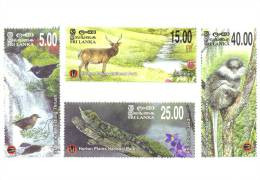 Sri Lanka Stamps 2010, Horton Plains National Park, Bird, Deer, Monkey, Lizard, MNH - Sri Lanka (Ceylon) (1948-...)