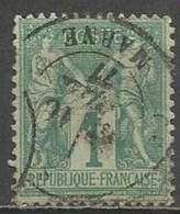 France - Type Sage - Type I (N Sous B) - N°61 1c. Vert - 1876-1878 Sage (Type I)