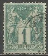 France - Type Sage - Type I (N Sous B) - N°61 1c. Vert - 1876-1878 Sage (Tipo I)