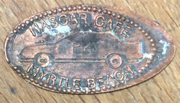 ÉTATS-UNIS USA MYRTLE BEACH NASCAR CAFE VOITURE PIÈCE ÉCRASÉE PENNY ELONGATED COIN MEDAILLE TOURISTIQUE MEDALS TOKENS - Elongated Coins