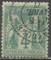 France - Type Sage - Type I (N Sous B) - N°63 4c. Vert - Obl. DUNKERQUE - 1876-1878 Sage (Typ I)