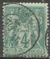 France - Type Sage - Type I (N Sous B) - N°63 4c. Vert - Obl. - 1876-1878 Sage (Type I)