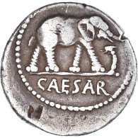 Monnaie, Jules César, Denier, 49-48 BC, Atelier Itinérant, TTB, Argent - Republiek (280 BC Tot 27 BC)