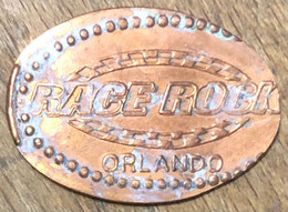 ÉTATS-UNIS USA RACE ROCK ORLANDO PIÈCE ÉCRASÉE PENNY ELONGATED COIN MEDAILLE TOURISTIQUE MEDALS TOKENS - Souvenir-Medaille (elongated Coins)