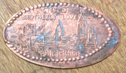 ÉTATS-UNIS USA PHILADELPHIA PIÈCE ÉCRASÉE PENNY ELONGATED COIN MEDAILLE TOURISTIQUE MEDALS TOKENS - Souvenirmunten (elongated Coins)