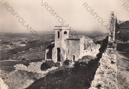 CARTOLINA  OPPEDE-LE-VIEUX,VAUCLUSE,FRANCIA,L"EGLISE ROMANE ET LE CLOCHER,VIAGGIATA 1958 - Oppede Le Vieux