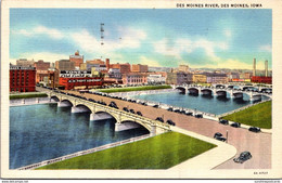 Iowa Des Moines Bridges Over Des Moines River 1949 Curteich - Des Moines