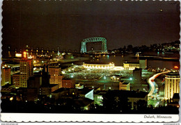 Minnesota Duluth Aerial Lift Bridge & Arena-Auditorium Complex At Night - Duluth