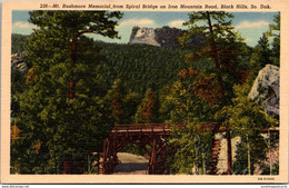 South Dakota Black Hills Mount Rushmore Memorial From Spiral Bridge On Iron Mountain Road Curteich - Mount Rushmore