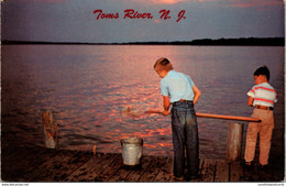 New Jersey Toms River Young Boys Crabbing At Sunset - Toms River