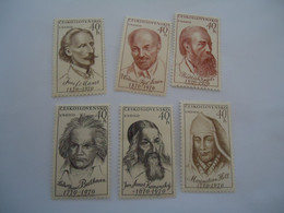 CZECHOSLOVAKIA MNH STAMPS 6  FAMOUS PEOPLES LENIN ENGELS BETHOVEN - ...-1918 Voorfilatelie