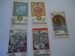 CZECHOSLOVAKIA USED STAMPS 5  COINS - ...-1918 Préphilatélie