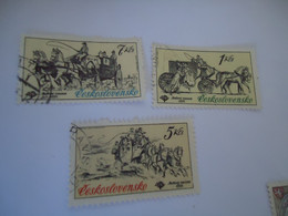 CZECHOSLOVAKIA USED STAMPS HORSES WITH COACH - ...-1918 Prephilately