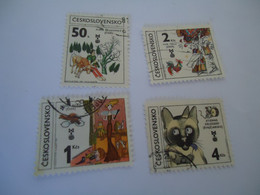 CZECHOSLOVAKIA USED STAMPS PAINTING PAINTINGS  ANIMALS - ...-1918 Vorphilatelie