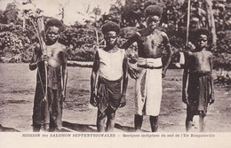 Cpa Mission Des Salomon Septentrionales - Quelques Indigènes Du Sud De L'Ile Bougainville (voir Scan Recto-verso) - Solomon Islands