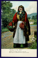 Ref 1557 -  Early Ethnic Postcard - Bridget "Going To The Fair" - Poem Poetry Ireland - Other & Unclassified