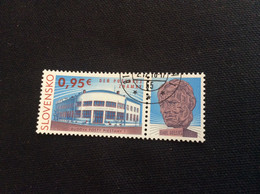 Slovaquie 2016 Oblitéré Yvert 707 + Vignette Journée Du Timbre Bureau De Poste De PIESTANY 1 - Used Stamps
