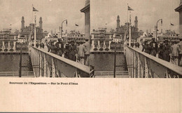 Carte Stéréo Souvenir De L Exposition Sur Le Pont  D Iena - Prénoms