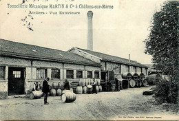 Châlons Sur Marne * Tonnellerie Mécanique MARTIN & Cie , Ateliers Vue Extérieure * Fabricant Tonneaux Vin * PUB Au Dos - Châlons-sur-Marne