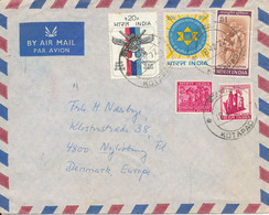 India Air Mail Cover Sent To Denmark Kotapad 18-12-1972 With Nice Postmark And More Topic Stamps - Poste Aérienne