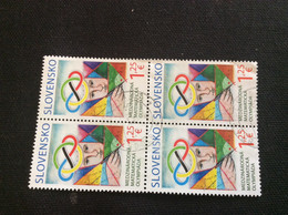 Slovaquie 2019 Yvert 768 Oblitéré Bloc De 4 Olympiades De Mathématiques Et Symbole Mathématique - Used Stamps