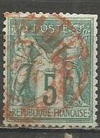 France - Type Sage - Type I (N Sous B) - N°64 5c. Vert - Obl. Rouge Des Imprimés - PARIS P.P.19 - 1876-1878 Sage (Type I)