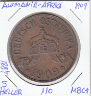 E4881 MONEDA ALEMANIA AFRICA 5 HELLER 1909 MBC+ 110 - Andere & Zonder Classificatie