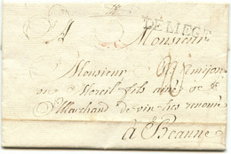 BELGIQUE - DE LIEGE SUR LETTRE AVEC CORRESPONDANCE POUR LA FRANCE, 1788 - 1714-1794 (Oostenrijkse Nederlanden)