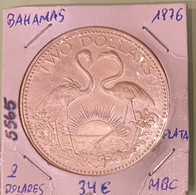 E5565 MONEDA BAHAMAS 2 DOLARES 1976 PLATA MBC 34 - Bahamas