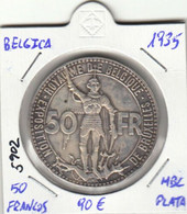 E5902 MONEDA BELGICA 50 FRANCOS 1935 PLATA MBC TN 90 - Otros & Sin Clasificación