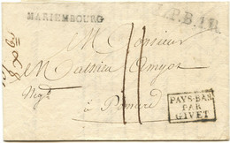 BELGIQUE - MARIEMBOURG + L.P.B.1.R. + PAYS BAS PAR GIVET SUR LETTRE AVEC TEXTE DE FRASNES POUR LA FRANCE, 1820 - 1815-1830 (Periodo Olandese)