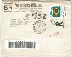 72257 - BRAZIL - POSTAL HISTORY -  REGGISTERED COVER 1992 - Other & Unclassified