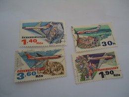 CZECHOSLOVAKIA USED   STAMPS AIRPLANES  ON CITY - ...-1918 Vorphilatelie