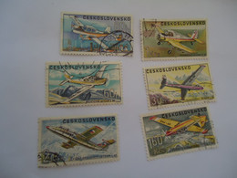 CZECHOSLOVAKIA USED   STAMPS 6 AIRPLANES - ...-1918 Voorfilatelie