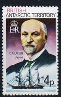 British Antarctic Territory 1973 Single Stamp 4p Showing Famous Ship And Captain In Unmounted Mint Condition. - Neufs