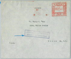 77880  - ISRAEL - POSTAL HISTORY -  RED POSTMARK On COVER - 1953 - Autres & Non Classés