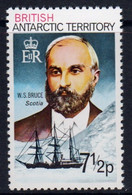 British Antarctic Territory 1973 Single Stamp 7½p Showing Famous Ship And Captain In Unmounted Mint Condition. - Neufs