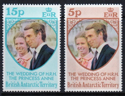 British Antarctic Territory 1973 Queen Elizabeth Set To Celebrate The Royal Wedding In Unmounted Mint - Neufs