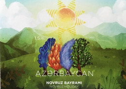 Azerbaijan Stamps 2022 Novruz Holiday MNH Nature Tree Sun UNPERFORATED IMPERFORATED - Azerbaiján